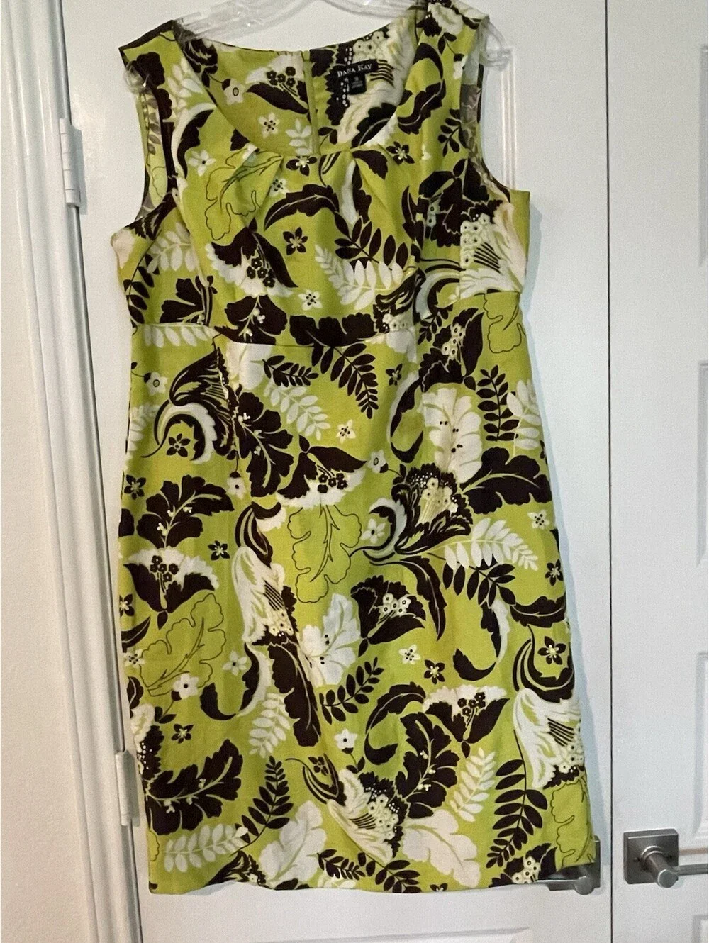 Dana Kay Size 16 Cocktail Neon Green Abstract Floral Dress